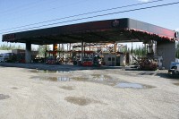 This Texaco burned on April 7.  The tow driver remembers using it as his gas stop.