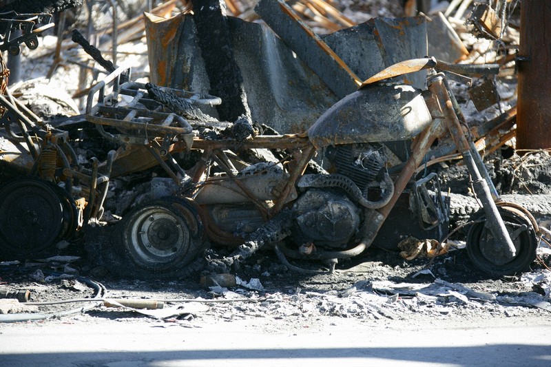 This Texaco burned on April 7.  The tow driver remembers using it as his gas stop.