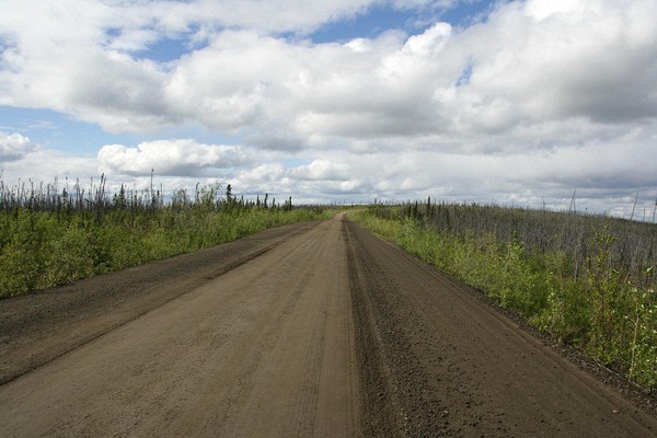 along the Dempster - while it doesn't look too wet, it is a thin glaze of mud