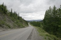 A lonely Alaska Highway again today and rain threatening again