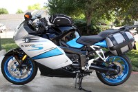 2007 BMW K1200S  Keyed to bike helmet lock can be seen just above and forward of the passenger footpeg.