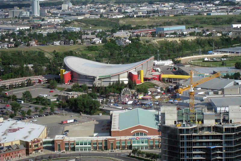 The Pengrowth Saddledome, home of the Calgary Hitmen and the Calgary Flames  hocky clubs.