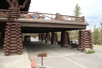 At the Old Faithful Inn, we were told to park our bikes right up front.  We felt like we were creating a demo for BMW.